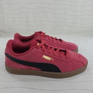 Puma Youth Club II Era Red Suede Black Casual Shoes Sneaker 398886-17 Size 6 NEW